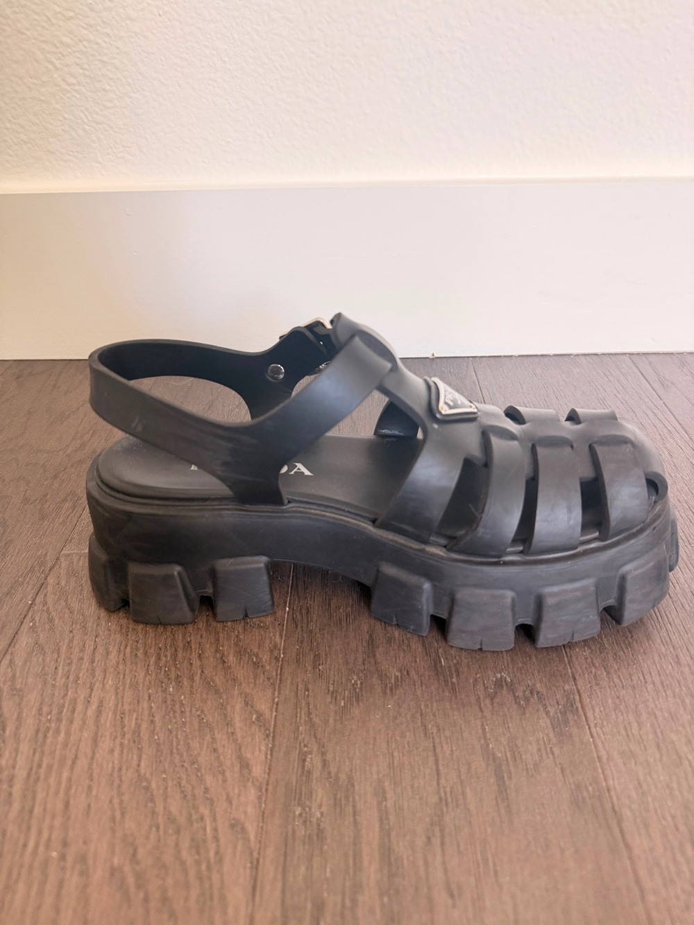 Prada Rubber Monolith Sandal - Picture 4 of 14